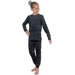 Math Equations Formulas Pattern Kids  Long Sleeve Set  by Ravend