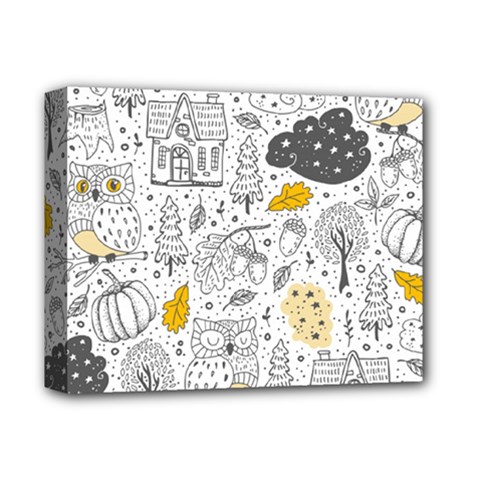 Doodle Seamless Pattern With Autumn Elements Deluxe Canvas 14  X 11  (stretched)