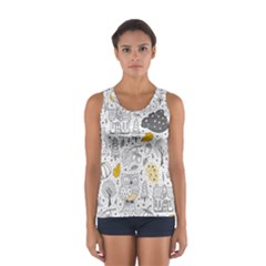 Doodle Seamless Pattern With Autumn Elements Sport Tank Top 