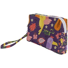 Exotic Seamless Pattern With Parrots Fruits Wristlet Pouch Bag (small)