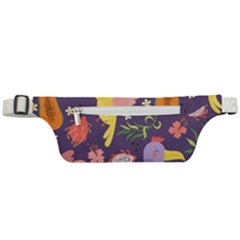 Exotic Seamless Pattern With Parrots Fruits Active Waist Bag by Ravend