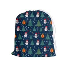 Snow Snowman Tree Christmas Tree Drawstring Pouch (xl)