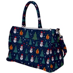 Snow Snowman Tree Christmas Tree Duffel Travel Bag by Ravend