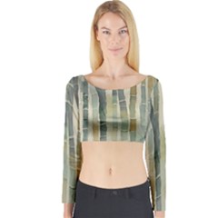 Bamboo Plants Long Sleeve Crop Top by Ravend