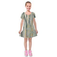 Bamboo Plants Kids  Short Sleeve Velvet Dress