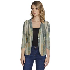 Bamboo Plants Women s One-button 3/4 Sleeve Short Jacket by Ravend