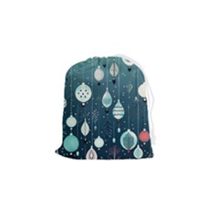 Ball Bauble Winter Drawstring Pouch (small)