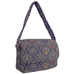 Pattern Floral Leaves Courier Bag by Ravend