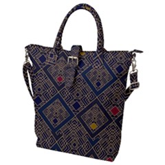 Pattern Flower Design Buckle Top Tote Bag