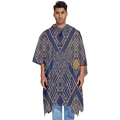 Pattern Flower Design Men s Hooded Rain Ponchos by Ravend