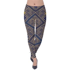 Pattern Seamless Antique Luxury Velvet Leggings