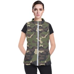 Texture Military Camouflage Repeats Seamless Army Green Hunting Women s Puffer Vest by Ravend