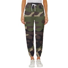 Texture Military Camouflage Repeats Seamless Army Green Hunting Women s Cropped Drawstring Pants