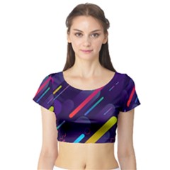 Colorful Abstract Background Short Sleeve Crop Top