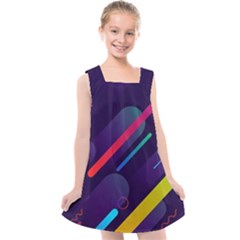 Colorful Abstract Background Kids  Cross Back Dress by Ravend