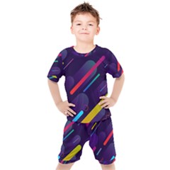 Colorful Abstract Background Kids  T-shirt And Shorts Set