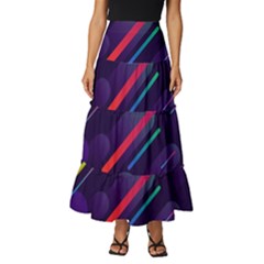 Colorful Abstract Background Tiered Ruffle Maxi Skirt