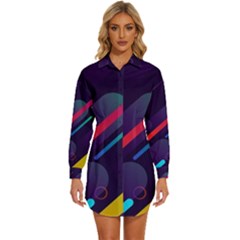Colorful Abstract Background Womens Long Sleeve Shirt Dress
