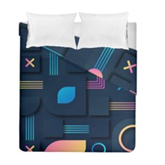 Gradient Geometric Shapes Dark Background Duvet Cover Double Side (full/ Double Size)
