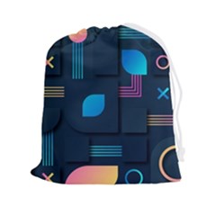 Gradient Geometric Shapes Dark Background Drawstring Pouch (2xl)