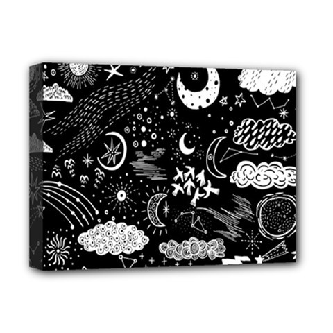 Vector Set Sketch Drawn With Space Deluxe Canvas 16  X 12  (stretched) 