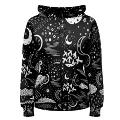 Vector Set Sketch Drawn With Space Women s Pullover Hoodie