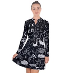 Vector Set Sketch Drawn With Space Long Sleeve Panel Dress