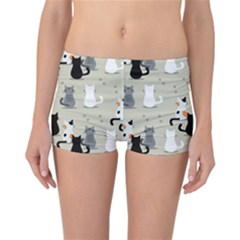 Cute Cat Seamless Pattern Reversible Boyleg Bikini Bottoms