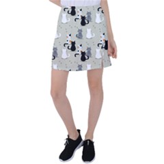 Cute Cat Seamless Pattern Tennis Skirt