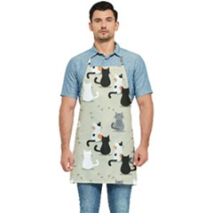 Cute Cat Seamless Pattern Kitchen Apron