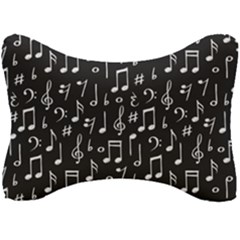 Chalk Music Notes Signs Seamless Pattern Seat Head Rest Cushion by Ravend