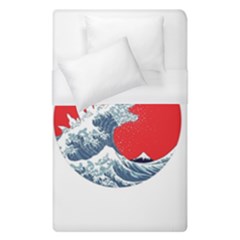 The Great Wave Of Kaiju Duvet Cover (single Size) by Cendanart