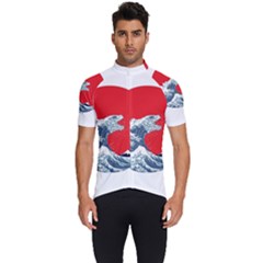 The Great Wave Of Kaiju Men s Short Sleeve Cycling Jersey