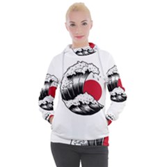 Japanese Sun & Wave Women s Hooded Pullover by Cendanart