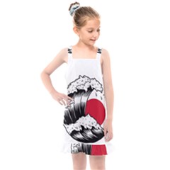 Japanese Sun & Wave Kids  Overall Dress by Cendanart