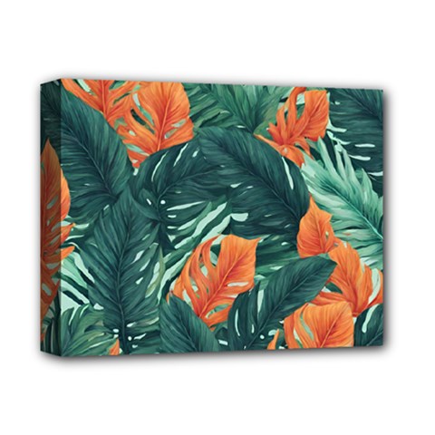 Green Tropical Leaves Deluxe Canvas 14  X 11  (stretched) by Jack14