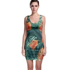 Green Tropical Leaves Bodycon Dress by Jack14