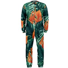 Green Tropical Leaves Onepiece Jumpsuit (men) by Jack14