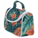 Green Tropical Leaves Satchel Handbag View1