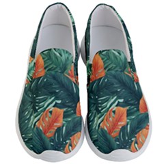 Green Tropical Leaves Men s Lightweight Slip Ons