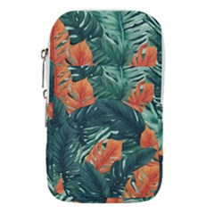Green Tropical Leaves Waist Pouch (large)