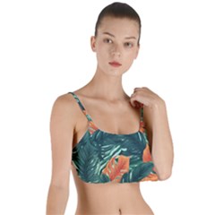 Green Tropical Leaves Layered Top Bikini Top 