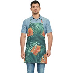 Green Tropical Leaves Kitchen Apron by Jack14