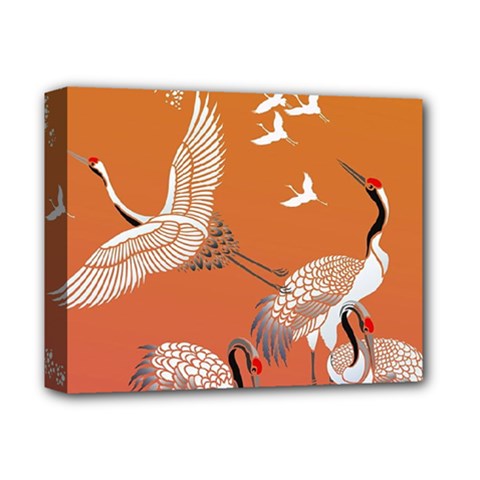 Japanese Crane Painting Of Birds Deluxe Canvas 14  x 11  (Stretched)