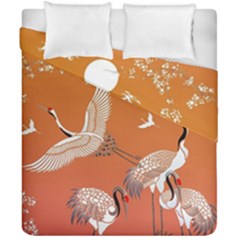 Japanese Crane Painting Of Birds Duvet Cover Double Side (California King Size)