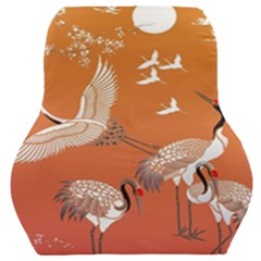 Japanese Crane Painting Of Birds Car Seat Back Cushion 