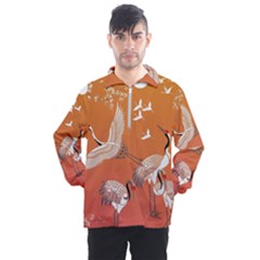 Japanese Crane Painting Of Birds Men s Half Zip Pullover