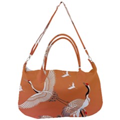 Japanese Crane Painting Of Birds Removable Strap Handbag