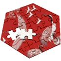 Japanese Crane Bird Art Wooden Puzzle Hexagon View3