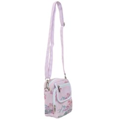 Pink Chinese Style Cherry Blossom Shoulder Strap Belt Bag by Cendanart